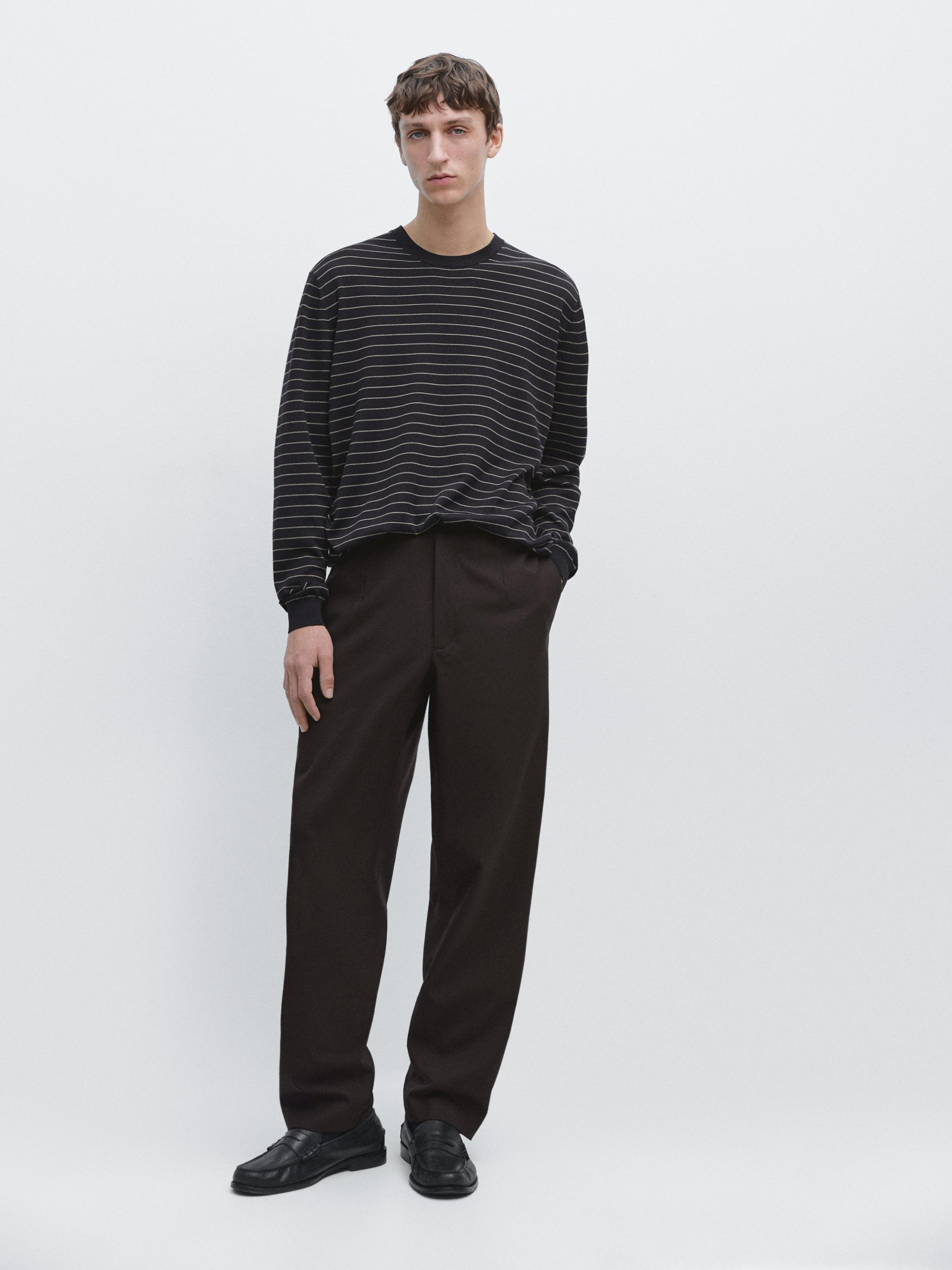 Pull rayé manches longues